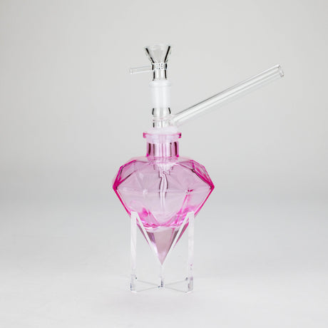 7″ Diamond Soft Glass Bong [DWP50] Glass Bong Canadian Distributor Pink