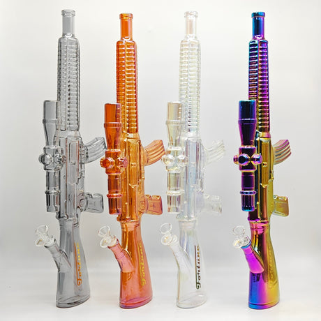 Fortune | 24" Carbine Rifle Bong With Hard Wood Stand [Gun-C] Glass Bong Fortune