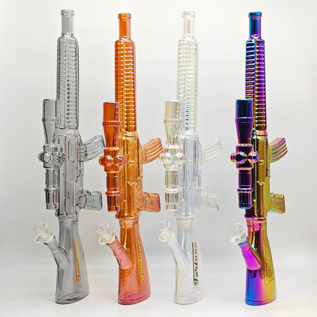 Fortune | 24" Carbine Rifle Bong With Hard Wood Stand [Gun-C] Glass Bong Fortune