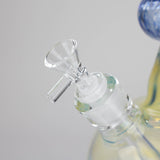 16″ Inside Out Jade Blue Color Tube Glass Bong [C2698]