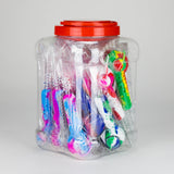 6″ Silicone Handpipe Jar – 20 Assorted Pieces with Glass Bowls & Straw [ES108HP]