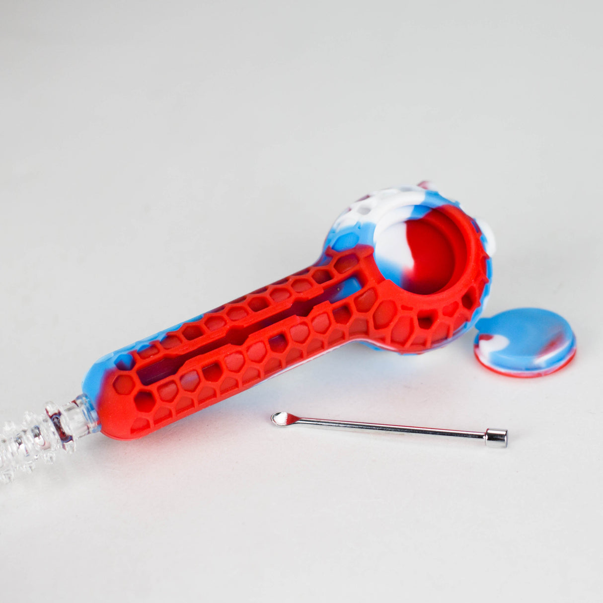 6″ Silicone Handpipe Jar – 20 Assorted Pieces with Glass Bowls & Straw [ES108HP]