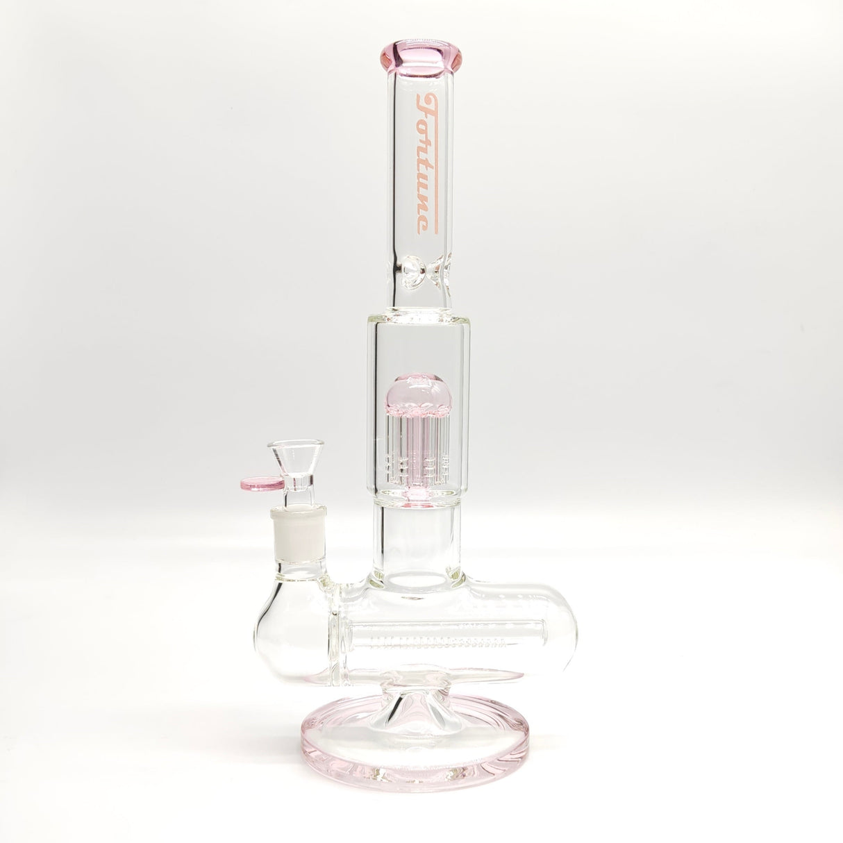 Fortune | 14" Double Inline Stemless to Grid Percolator Bong [1450PC-PK]_4