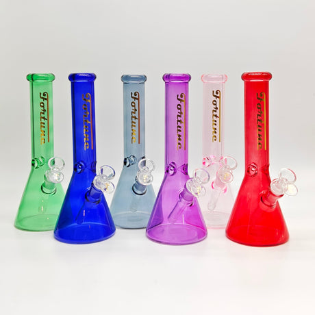 Fortune | 10" 4mm Assorted Colour Beaker Bong [CP103804-PR]_0