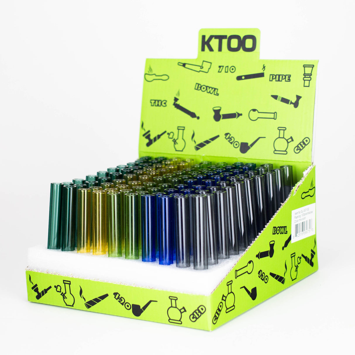 4" Glass Tube straight pipe Box of 100 [GL-GO10x] Glass Pipe Canadian Distributor Color (GO102)