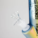 11″ Straight Tube Glass Bong – Electroplated Metallic Finish with Intricate Patterns [WP-M0090]