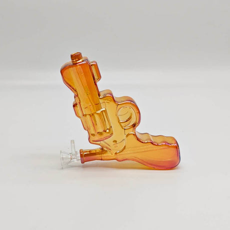 Electroplated 7.5" Pistol Glass Bong [SGun2-A] Glass Bong Fortune Brown