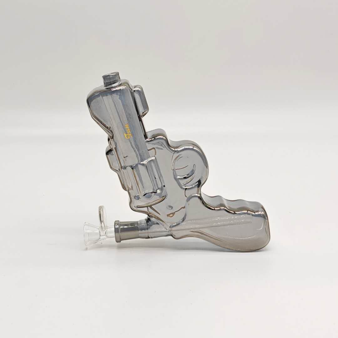 Electroplated 7.5" Pistol Glass Bong [SGun2-A] Glass Bong Fortune Teal