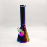 14“ 9mm Electroplated Beaker Bong-Assorted Color Glass Bong Fortune Rainbow-A