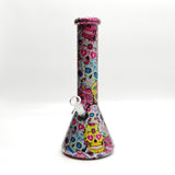 13" 7mm Calavera Hydrographic Glass Bong-Assorted Designs Glass Bong Super Supplys Inc