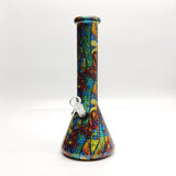 13" 7mm Calavera Hydrographic Glass Bong-Assorted Designs Glass Bong Super Supplys Inc