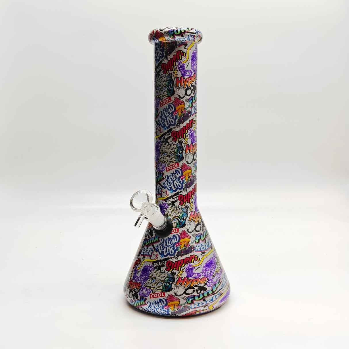 13" 7mm Calavera Hydrographic Glass Bong-Assorted Designs Glass Bong Super Supplys Inc