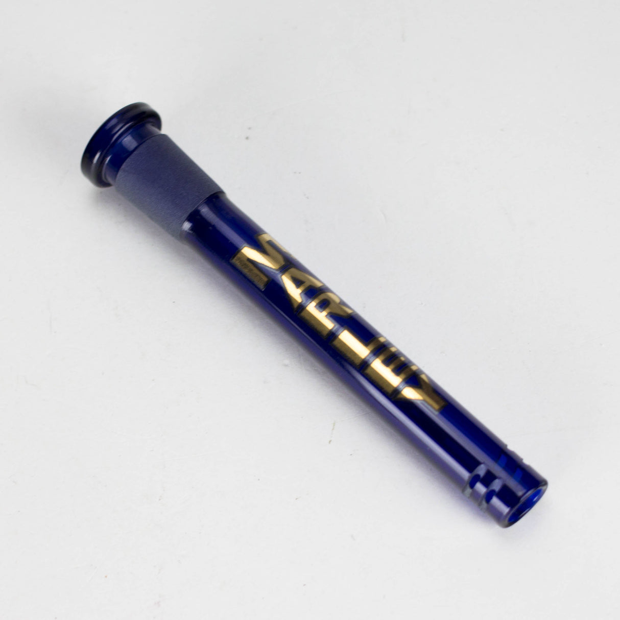 Marley Glass | 4 Inch Full colour Downstem with Cuts Downstem · Bowlstem Smoking Cat Distribution Blue