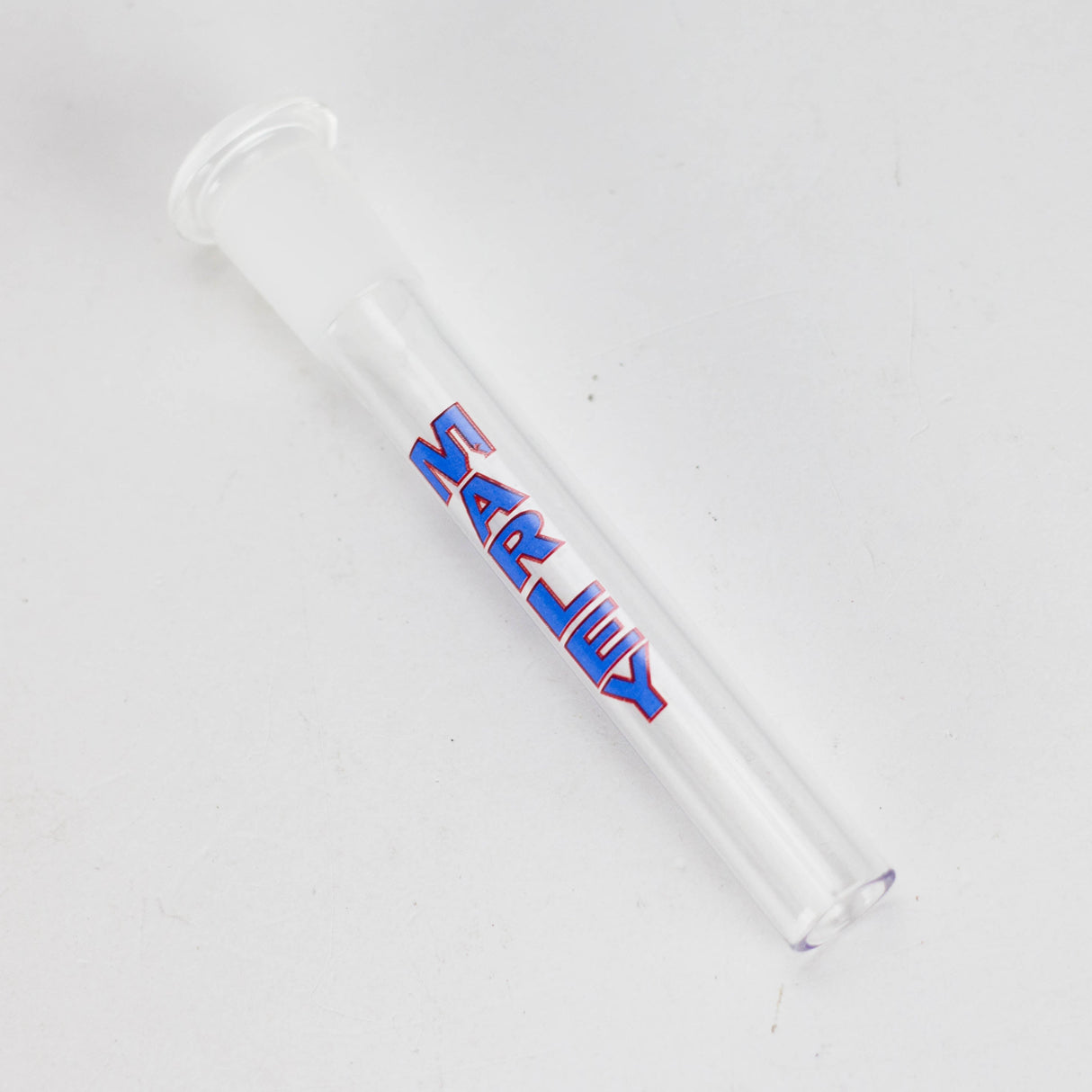 Marley Glass | 4-Inch Downstem with Colored Logo – No Cuts Downstem · Bowlstem Smoking Cat Distribution Blue