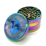 Bitcoin Grinder 4-Part – 63mm Premium Metal Herb Grinder (Box of 6) Display Pack NIBO Distribution