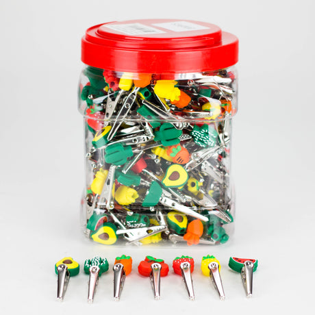 Silicone Fruit Roach Clip Jar of 200 [SMKE-034] Holder Canadian Distributor