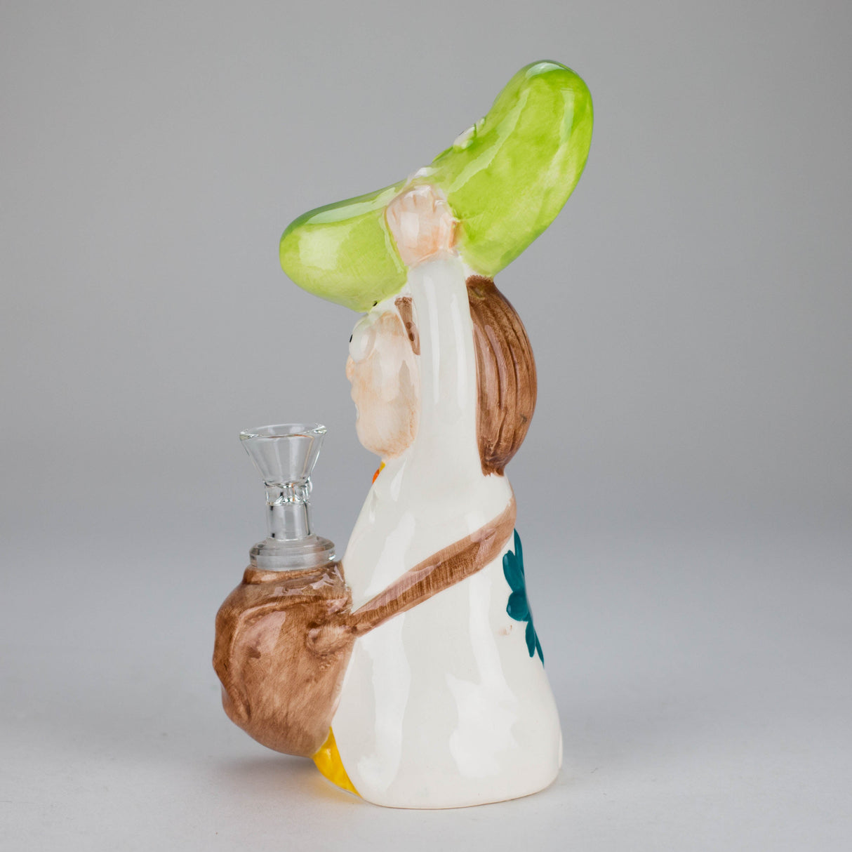 8″ Pickle Adventure Design Ceramic Bong – Whimsical Vintage Style [ES081WP] Ceramic Bong Canadian Distributor