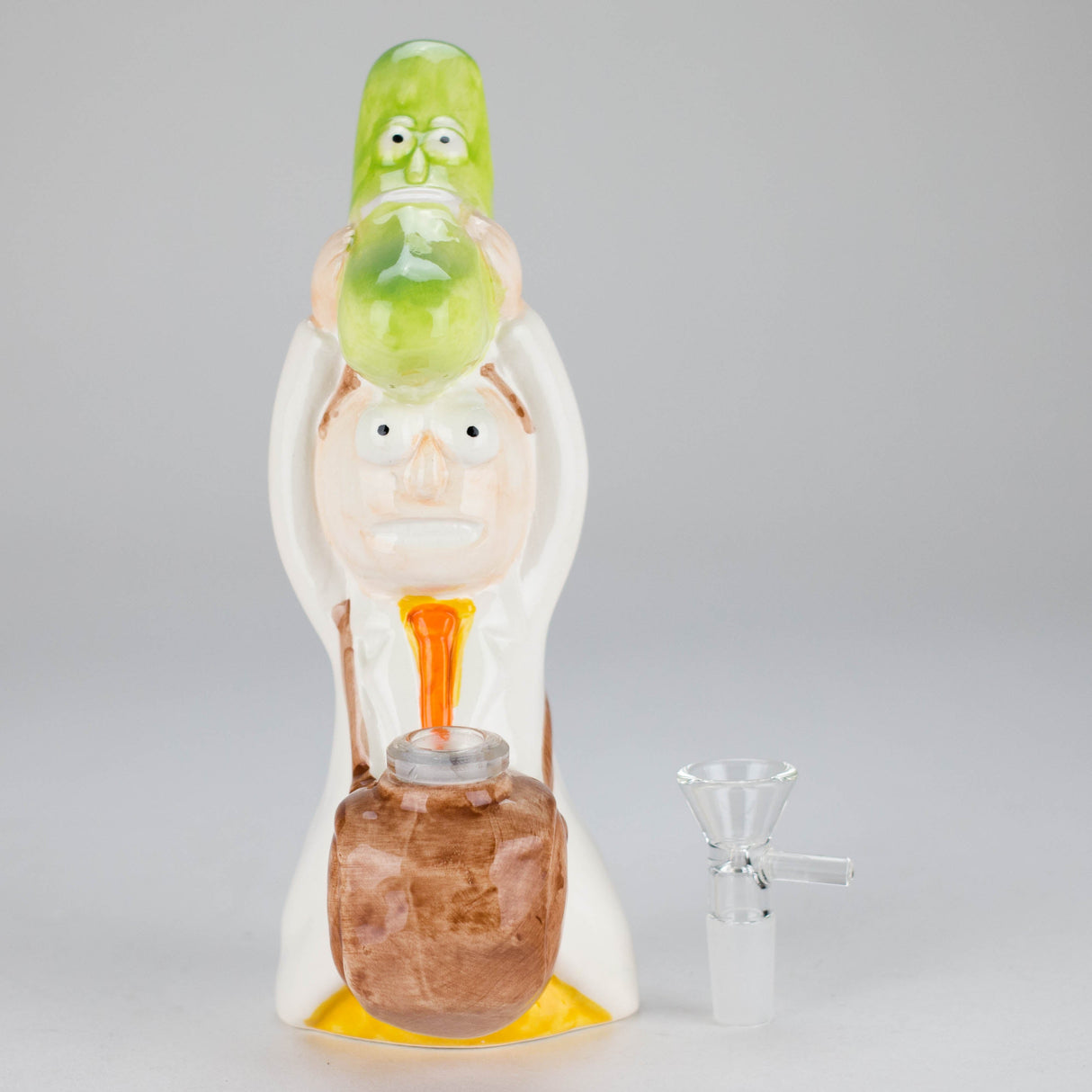 8″ Pickle Adventure Design Ceramic Bong – Whimsical Vintage Style [ES081WP] Ceramic Bong Canadian Distributor