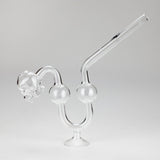 Skull Bent Glass Oil Pipe – 6.5" Curved Clear Burner Pipe Oil Burner NIBO Distribution