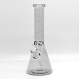 14" Electroplated Etched Monogram Design 9mm Glow in the Dark Beaker [LV145009] Glass Bong Super Supplys Inc Grey