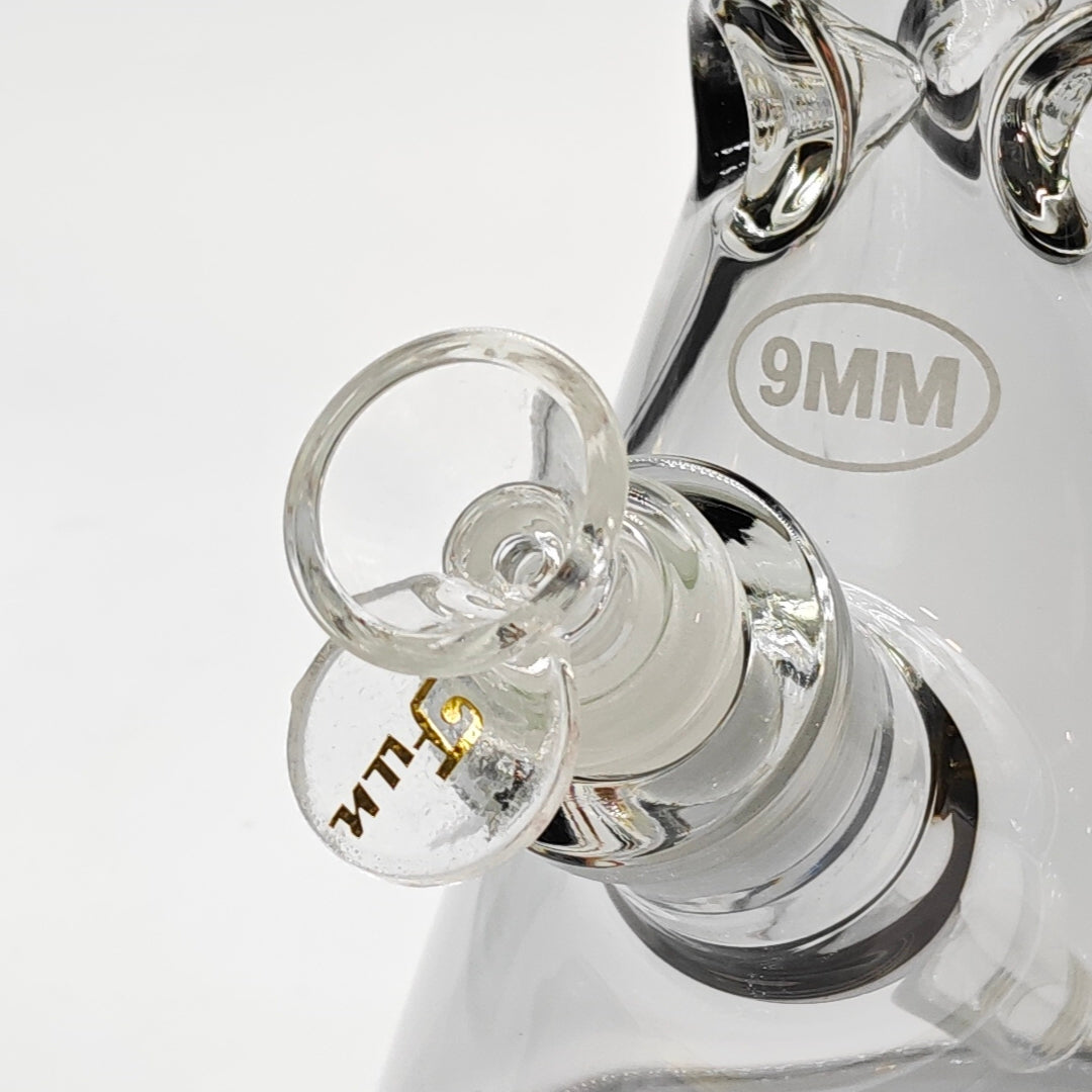 14" Electroplated Etched Monogram Design 9mm Glow in the Dark Beaker [LV145009] Glass Bong Super Supplys Inc