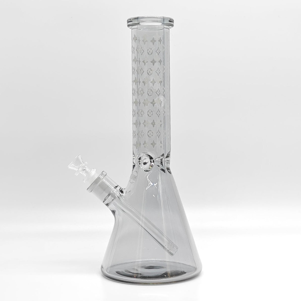 14" Electroplated Etched Monogram Design 9mm Glow in the Dark Beaker [LV145009] Glass Bong Super Supplys Inc