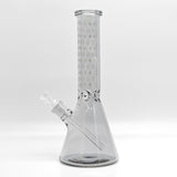 14" Electroplated Etched Monogram Design 9mm Glow in the Dark Beaker [LV145009] Glass Bong Super Supplys Inc