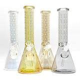 14" Electroplated Etched Monogram Design 9mm Glow in the Dark Beaker [LV145009] Glass Bong Super Supplys Inc