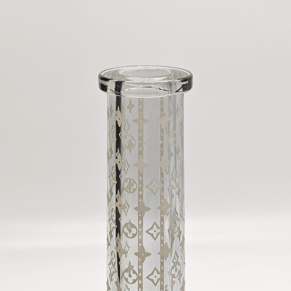 14" Electroplated Etched Monogram Design 9mm Glow in the Dark Beaker [LV145009] Glass Bong Super Supplys Inc