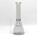 14" Electroplated Etched Monogram Design 9mm Glow in the Dark Beaker [LV145009] Glass Bong Super Supplys Inc