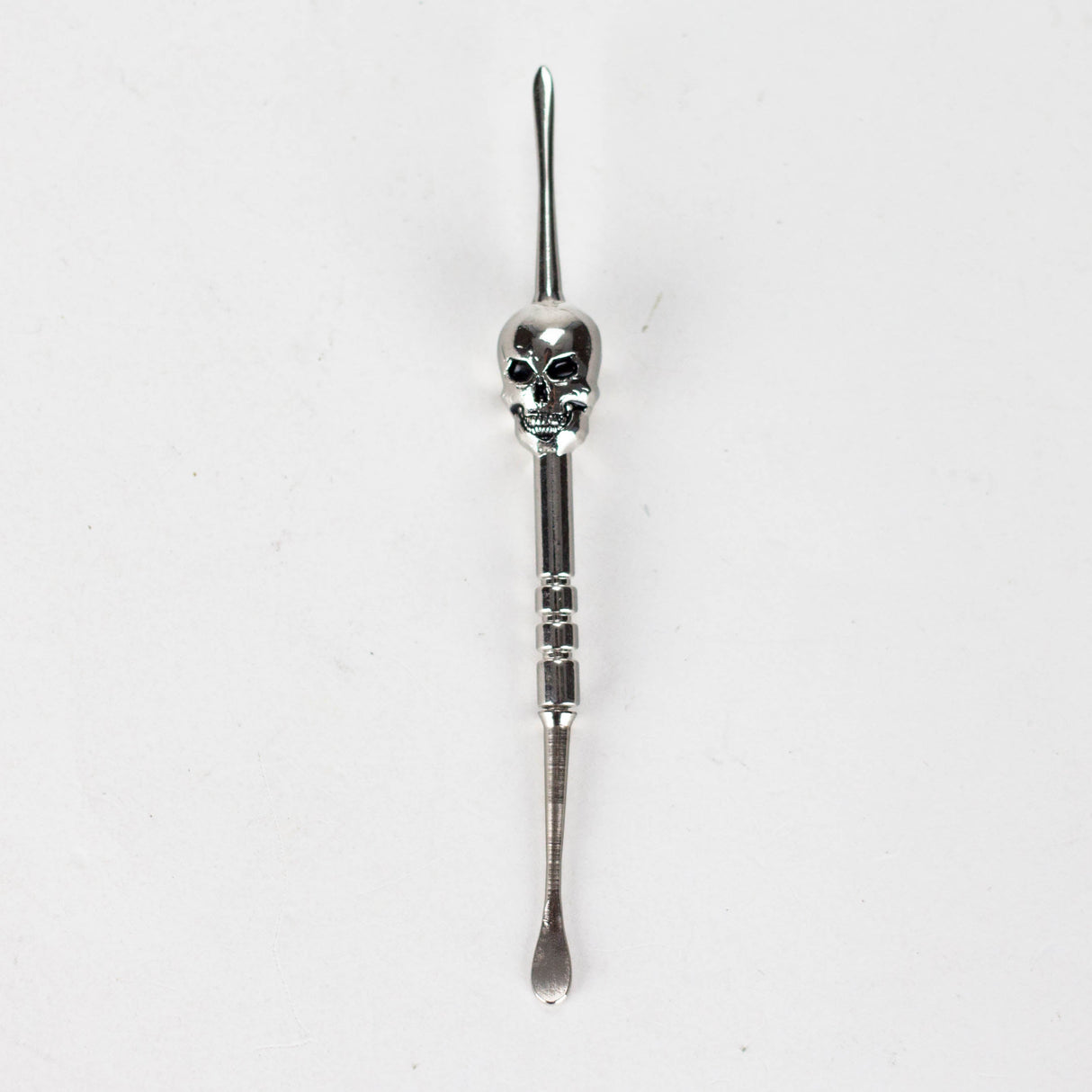 4.7” Stainless Steel Skull Dab Tool [SMKE-104] Cap · Dabber · Insert · Clip · Nail Canadian Distributor Silver