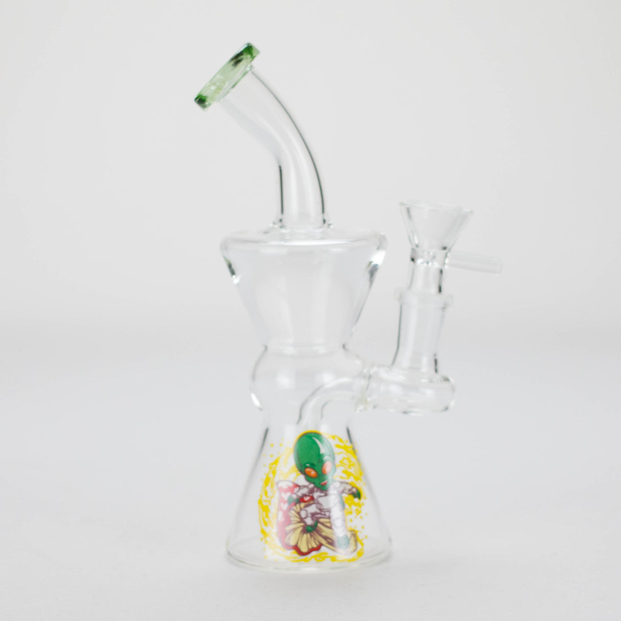 6.5″ Cartoon Print Glass Bong [F230829-4] Glass Bong Canadian Distributor Green (Sticker 3)