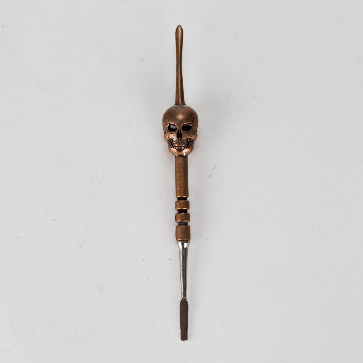 4.7” Stainless Steel Skull Dab Tool [SMKE-104] Cap · Dabber · Insert · Clip · Nail Canadian Distributor Copper