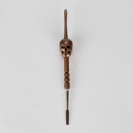 4.7” Stainless Steel Skull Dab Tool [SMKE-104] Cap · Dabber · Insert · Clip · Nail Canadian Distributor Copper