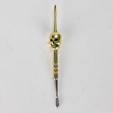 4.7” Stainless Steel Skull Dab Tool [SMKE-104] Cap · Dabber · Insert · Clip · Nail Canadian Distributor Gold