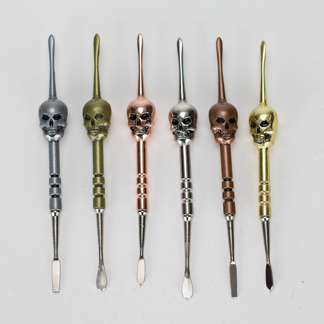 4.7” Stainless Steel Skull Dab Tool [SMKE-104] Cap · Dabber · Insert · Clip · Nail Canadian Distributor