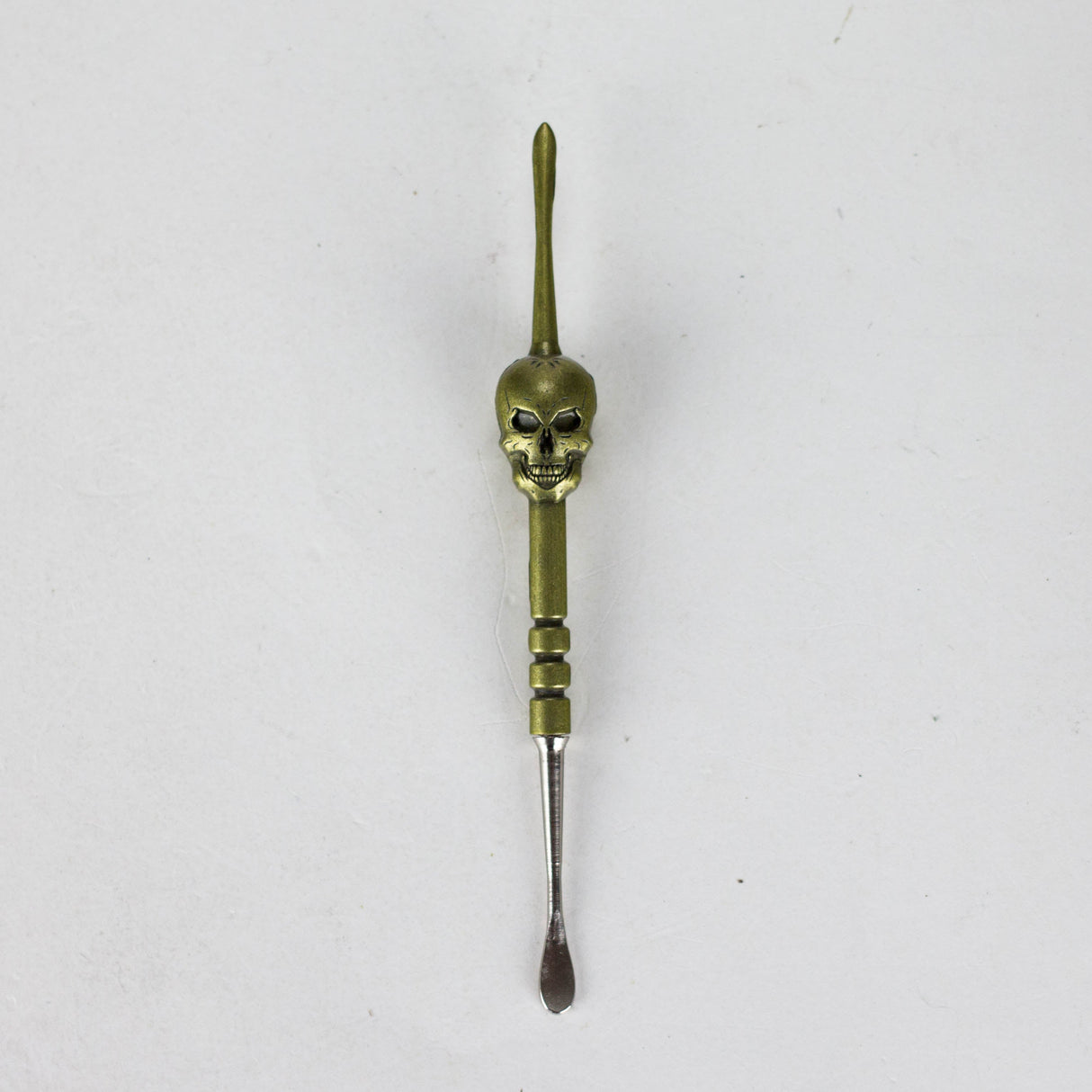 4.7” Stainless Steel Skull Dab Tool [SMKE-104] Cap · Dabber · Insert · Clip · Nail Canadian Distributor Green