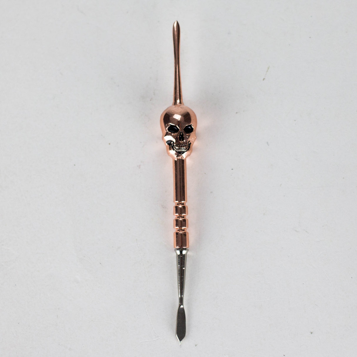 4.7” Stainless Steel Skull Dab Tool [SMKE-104] Cap · Dabber · Insert · Clip · Nail Canadian Distributor Rose Gold