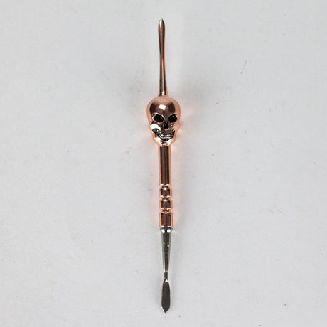 4.7” Stainless Steel Skull Dab Tool [SMKE-104] Cap · Dabber · Insert · Clip · Nail Canadian Distributor Rose Gold