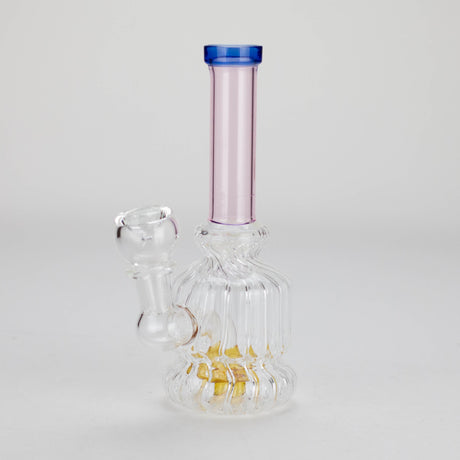 6" Stemless Glass Bong with Water Diffuser – 14mm Bowl Joint Glass Bong Bongzie Smokes Pink