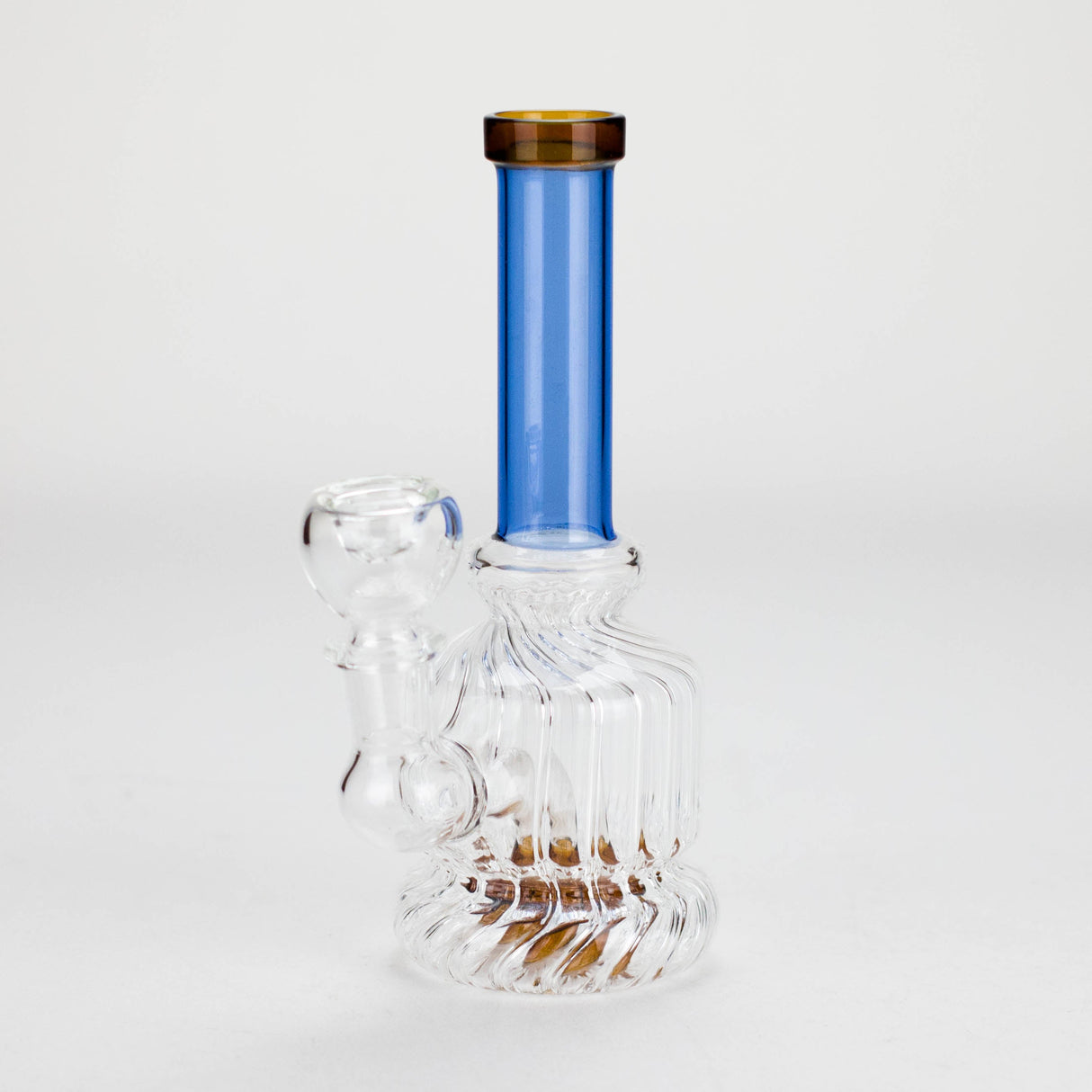 6" Stemless Glass Bong with Water Diffuser – 14mm Bowl Joint Glass Bong Bongzie Smokes Blue