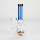 6" Stemless Glass Bong with Water Diffuser – 14mm Bowl Joint Glass Bong Bongzie Smokes Blue
