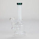 6" Stemless Glass Bong with Water Diffuser – 14mm Bowl Joint Glass Bong Bongzie Smokes White