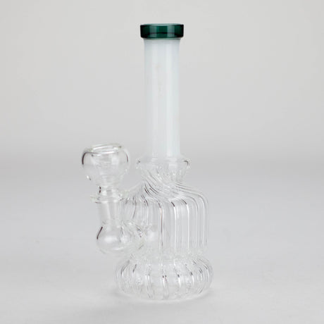 6" Stemless Glass Bong with Water Diffuser – 14mm Bowl Joint Glass Bong Bongzie Smokes White