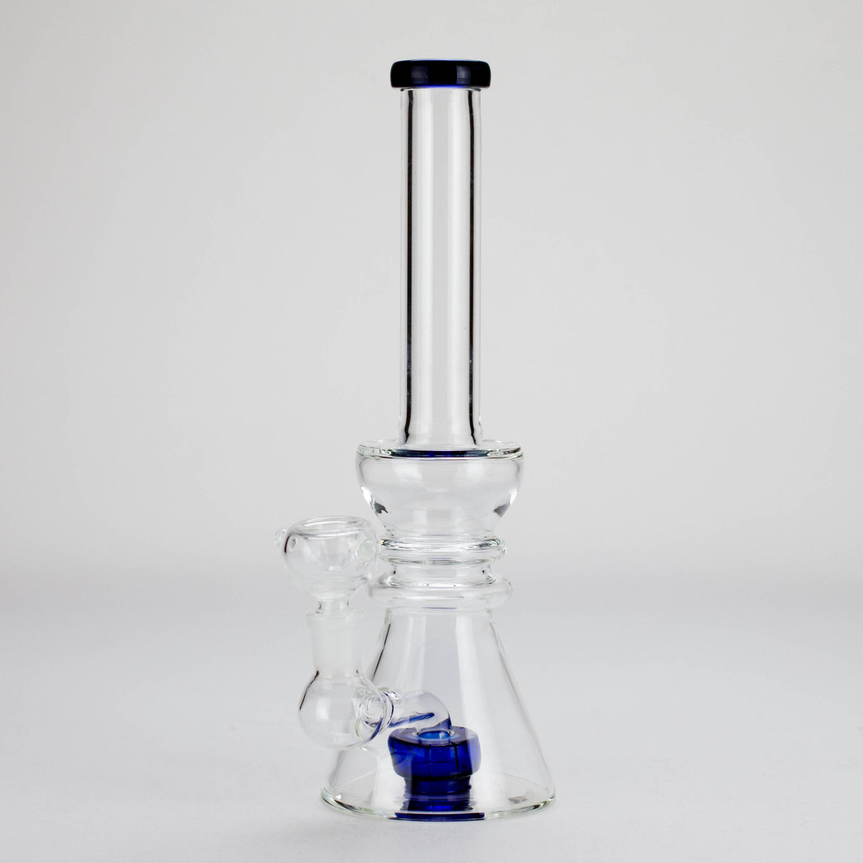 11" Stemless Glass Bong with Diffuser – 14mm Bowl Joint Glass Bong Bongzie Smokes Blue