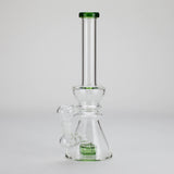 11" Stemless Glass Bong with Diffuser – 14mm Bowl Joint Glass Bong Bongzie Smokes Green