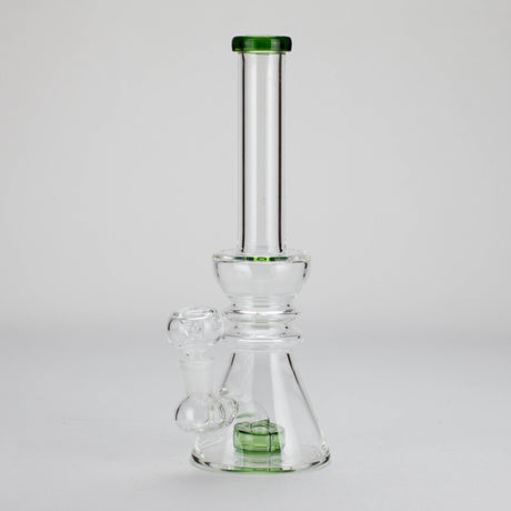 11" Stemless Glass Bong with Diffuser – 14mm Bowl Joint Glass Bong Bongzie Smokes Green