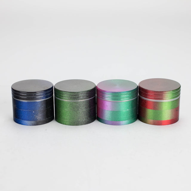 53mm Dual-Tone 4-Part Aluminum Herb Grinder – 20pcs Bulk Pack Regular Grinder Bongzie Smokes