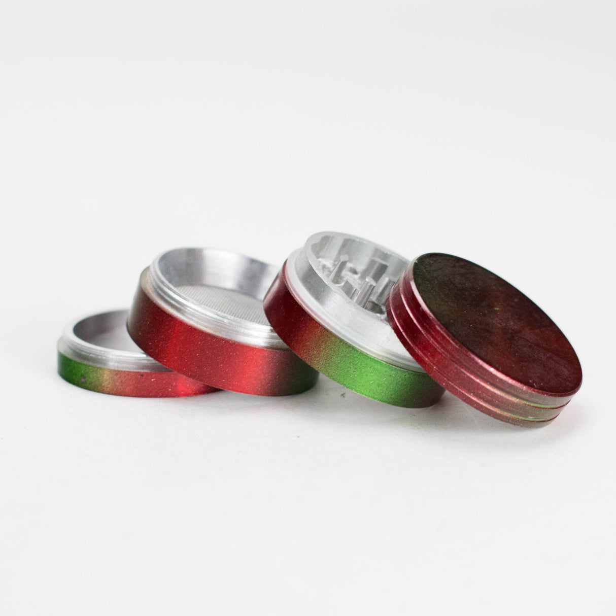 53mm Dual-Tone 4-Part Aluminum Herb Grinder – 20pcs Bulk Pack Regular Grinder Bongzie Smokes