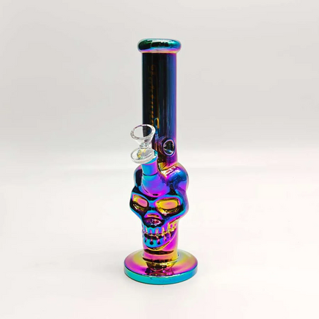 Fortune | Electroplated Skull 10" 5mm Glass Bong [SK105038E] Glass Bong Fortune Rainbow